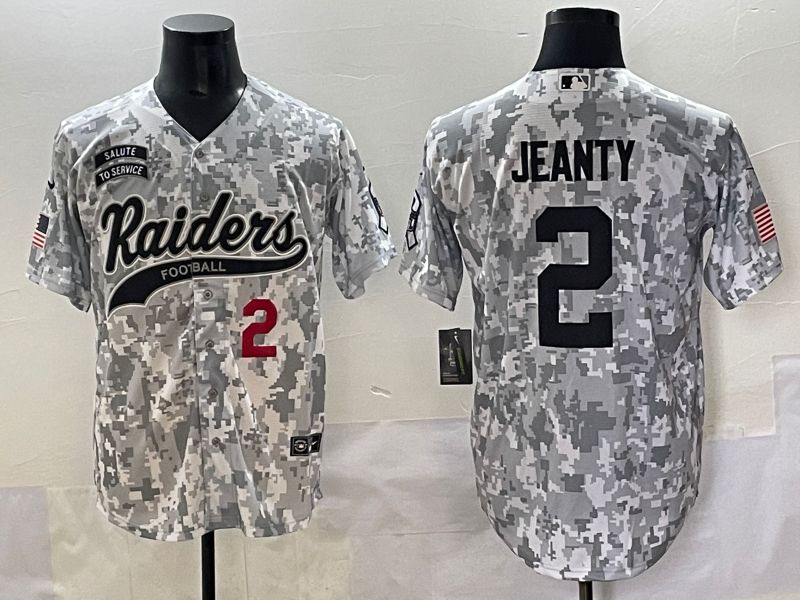 Men 2025 Oakland Raiders #2 Jeanty Camo Joint Name Nike Limited NFL Jersey style 4